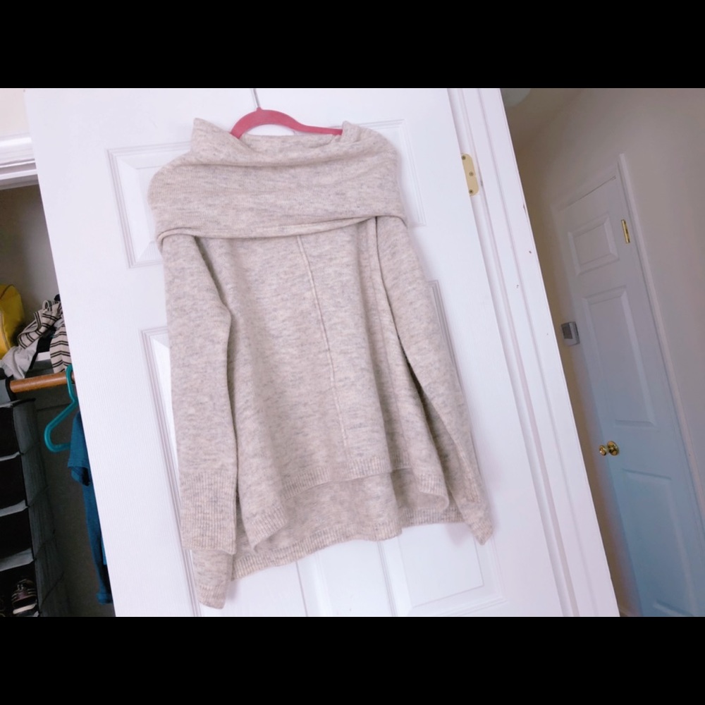 Grey Oversized Turtleneck Sweater